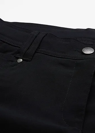 Pantalon droit en bengaline extensible, taille élastiquée • noir • Boutique bonprix