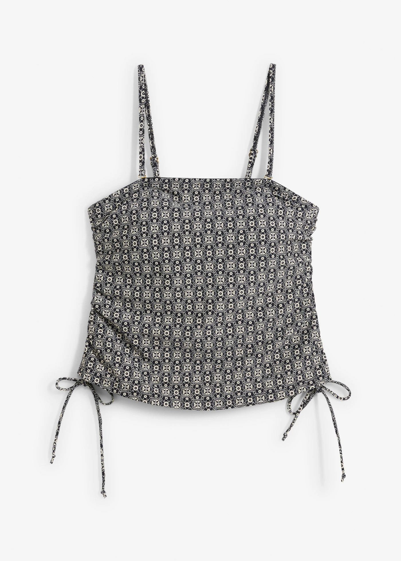 Bandeau tankinitop met gerecycled polyamide • beige-zwart gedessineerd • bonprix online shop