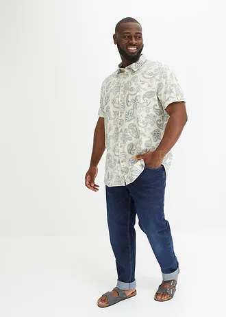 Jeansy ze stretchem, regular fit, straight, kolor: niebieski denim