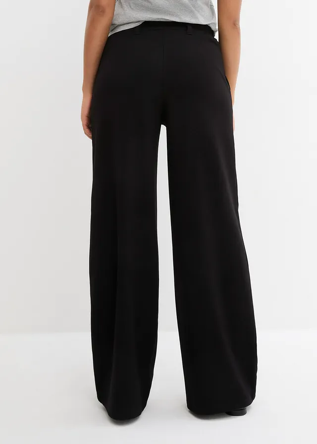 Pantalon large à pinces, Couleur: noir