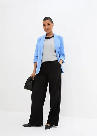 Pantalon large à pinces, Couleur: noir