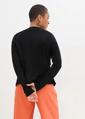 Jersey blazer in een viscosemix, Kleur: zwart