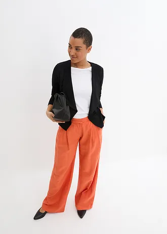 Jersey blazer in een viscosemix, Kleur: zwart