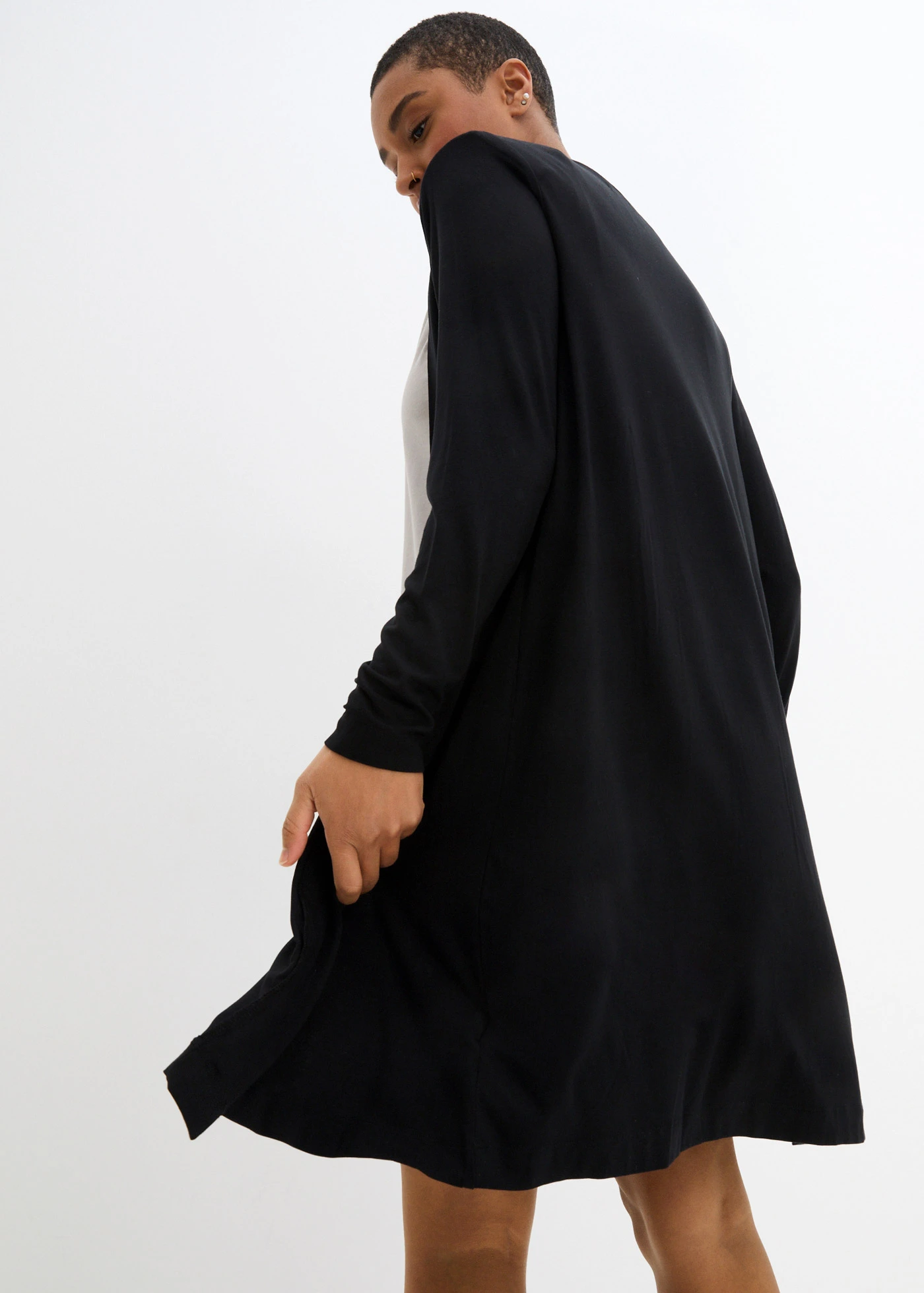 Gilet long et doux • noir • Boutique bonprix