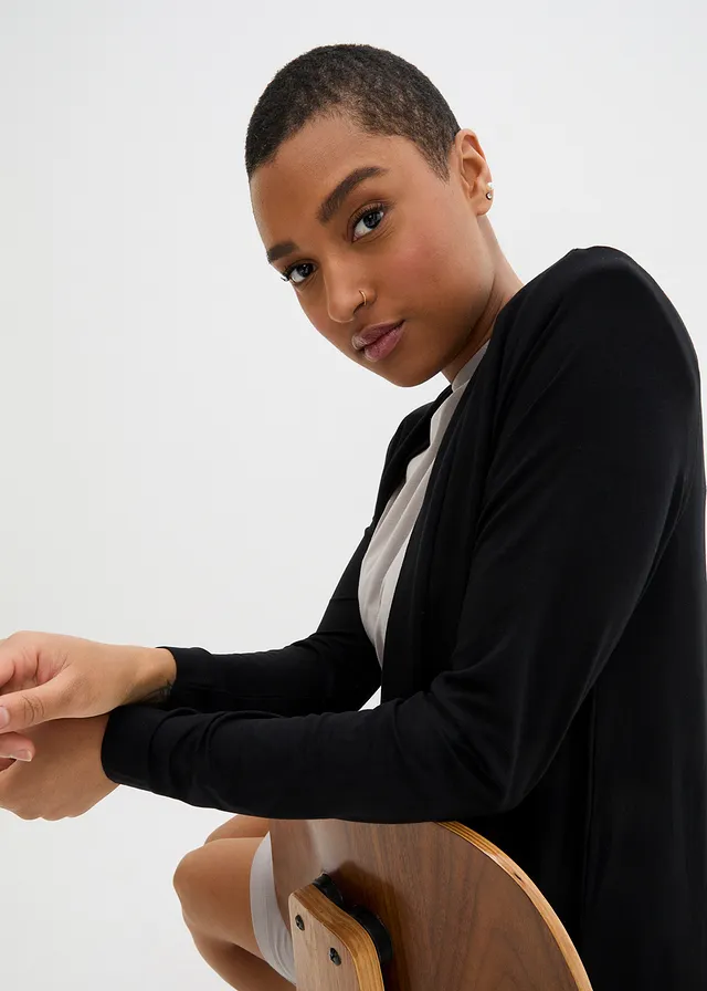 Lang shirtvest van zachte viscose • zwart • product-page.page-title-suffix