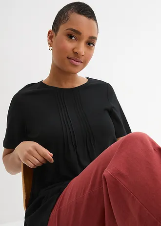 T-shirt évasé • noir • Boutique bonprix