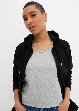 Longtop (set van 2) • zwart+lichtgrijs gemêleerd • bonprix online shop