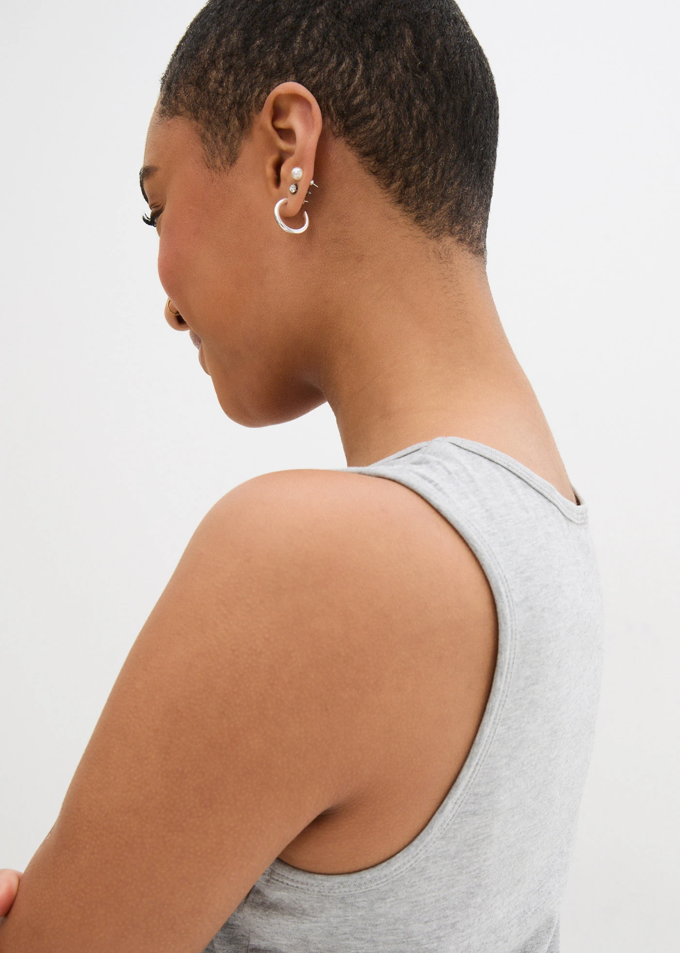 Longtop (set van 2) • zwart+lichtgrijs gemêleerd • bonprix online shop