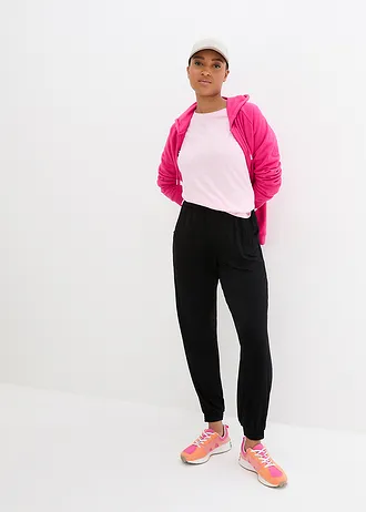 Žerzejové kalhoty z jemné viskózy • černá • bonprix obchod