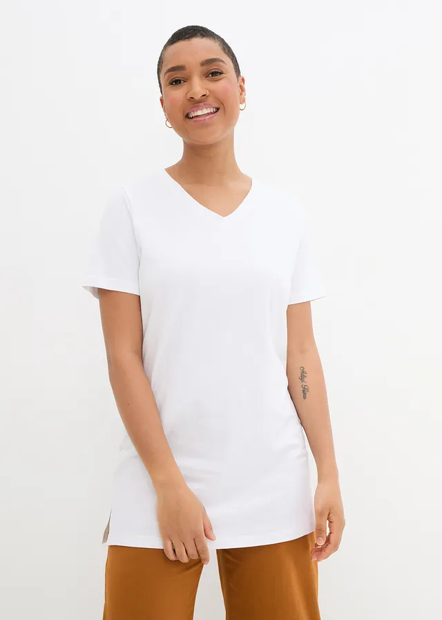 Lot de 2 T-shirts longs col V • noir/blanc • product-page.page-title-suffix