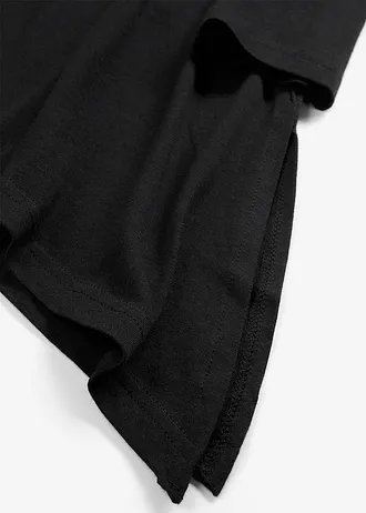Długa koszulka z mieszanki bawełny z wiskozą • czarny • sklep bonprix