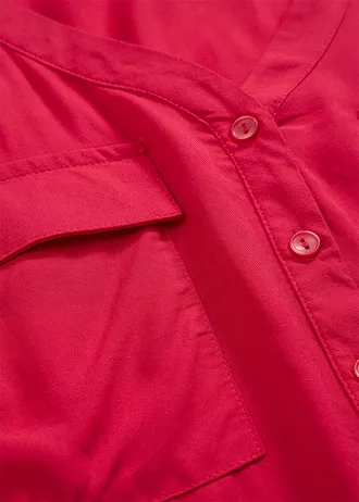 Halenka s výstřihem do V, dlouhý rukáv • granátově červená • bonprix obchod