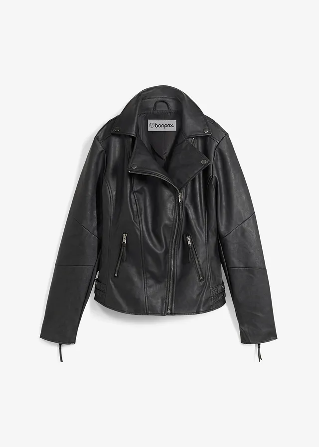 Bunda z imitace kůže, z čisté viskózy • černá • bonprix obchod