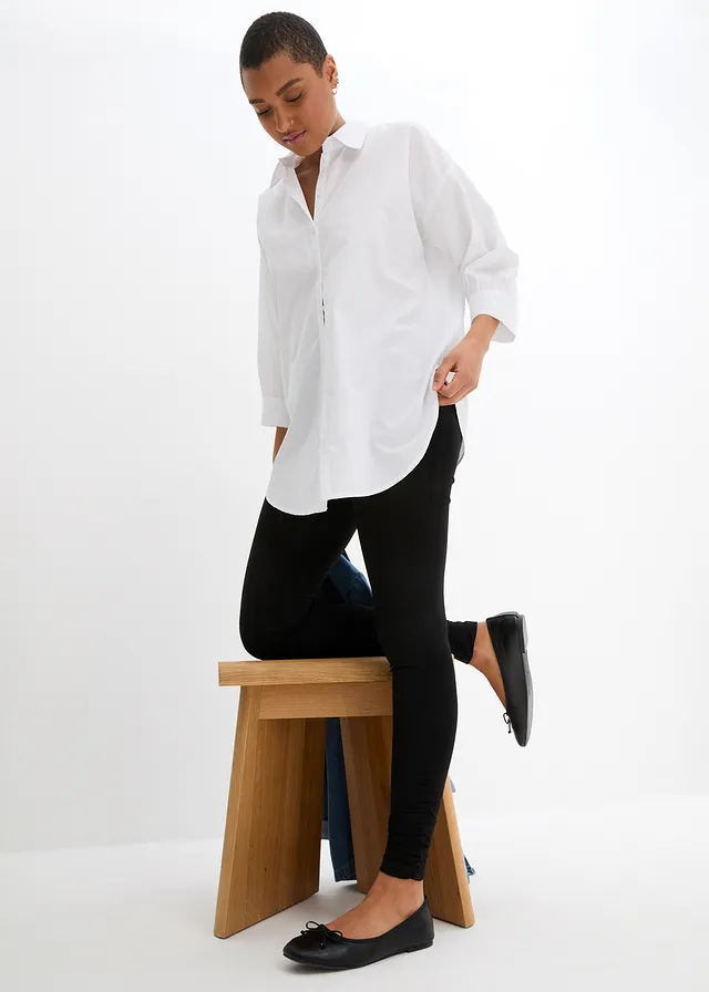 Katoenen legging met plooidetails • zwart • product-page.page-title-suffix