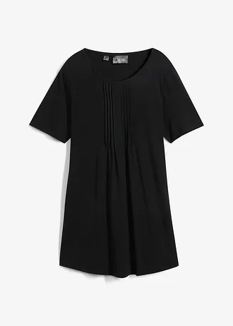 T-shirt in A-lijn, korte mouw, Kleur: zwart