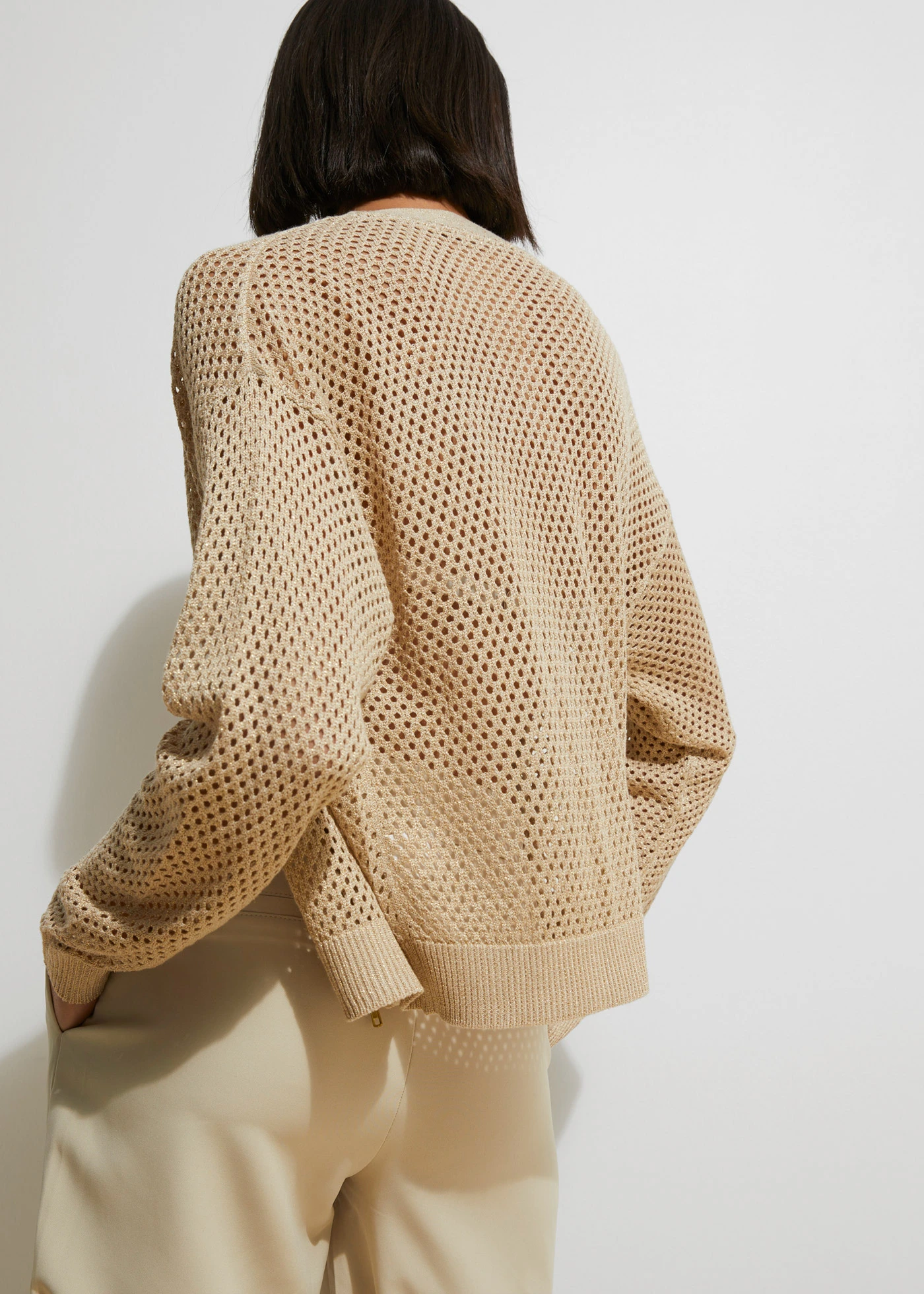 Gilet en maille • sable clair-doré métallisé • Boutique bonprix