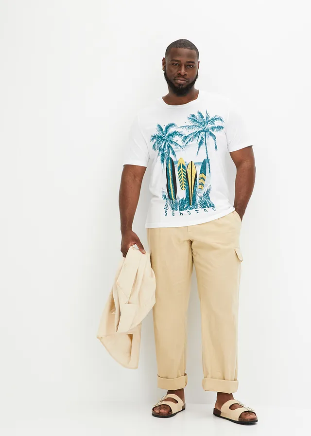T-shirt 100% coton, Couleur: blanc imprimé