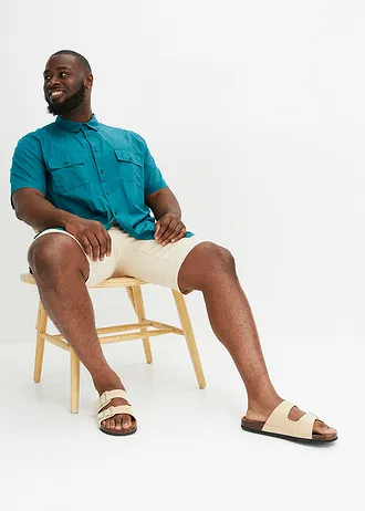 Overhemd van puur katoen met korte mouwen, Kleur: petrol