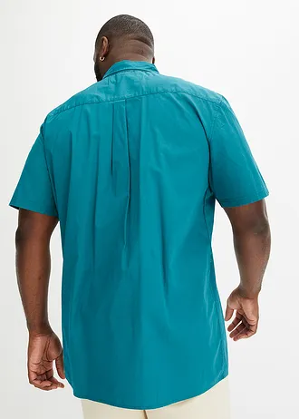 Chemise manches courtes 100 % coton, Couleur: pétrole