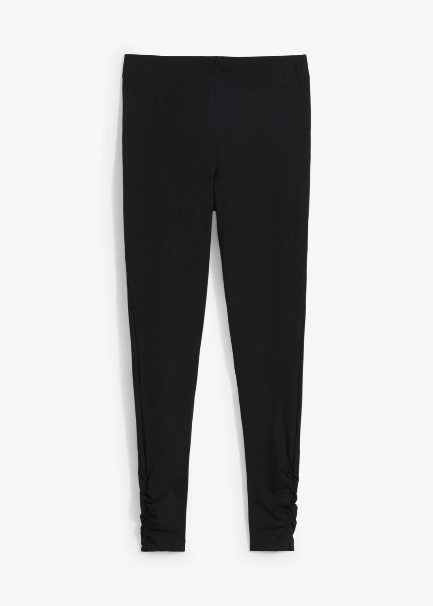 Katoenen legging met plooidetails • zwart • bonprix online shop