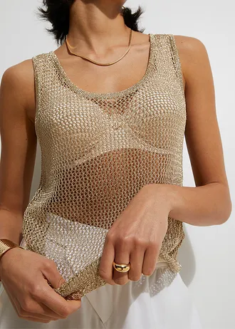 Pletený top z měkké viskózové směsi • zlatá • bonprix obchod