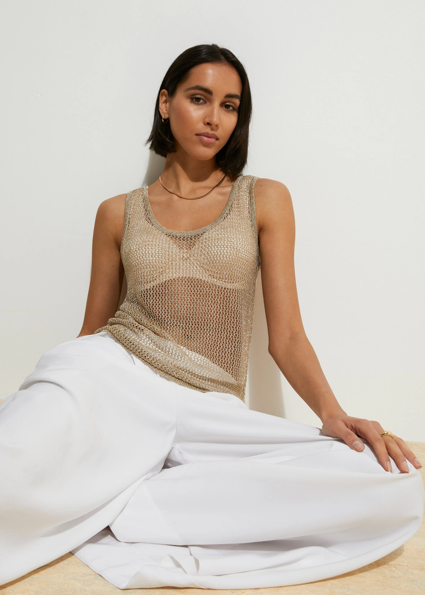 Pletený top z měkké viskózové směsi • zlatá • bonprix obchod