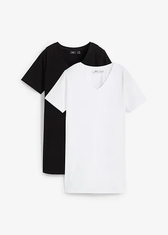 Longshirt met V-hals (set van 2)