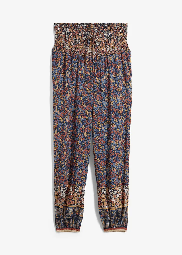 Pantaloni cu talie elastică din viscoză fluidă