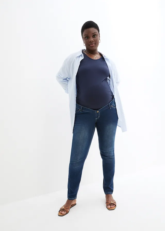 Skinny zwangerschapsjeans, Kleur: nachtblauw denim