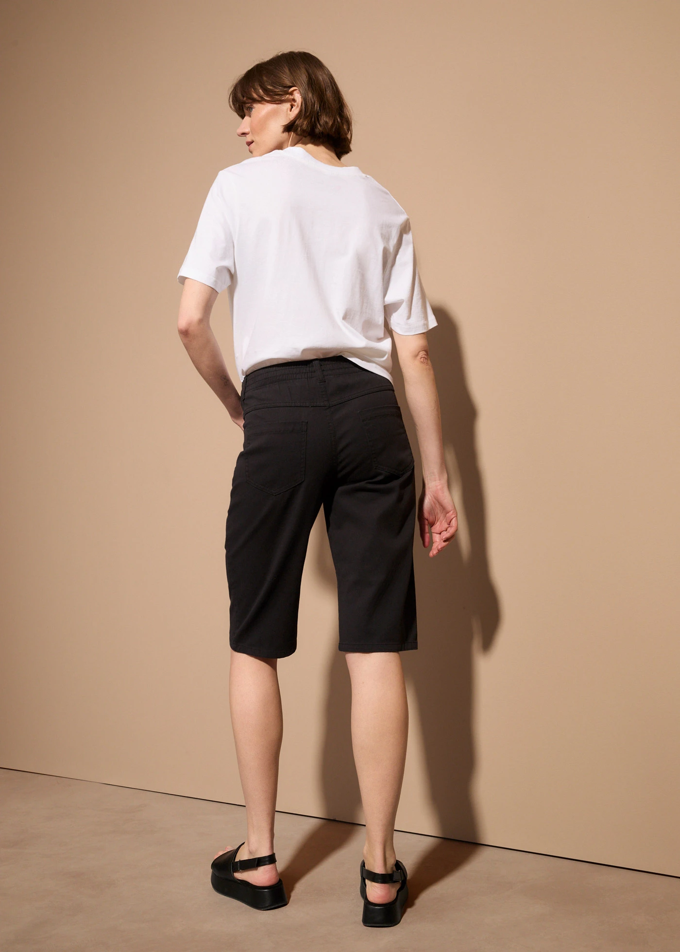 Lot de 2 bermudas extensibles • noir / denim bleu clair • Boutique bonprix