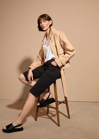 Lot de 2 bermudas extensibles • noir / denim bleu clair • Boutique bonprix