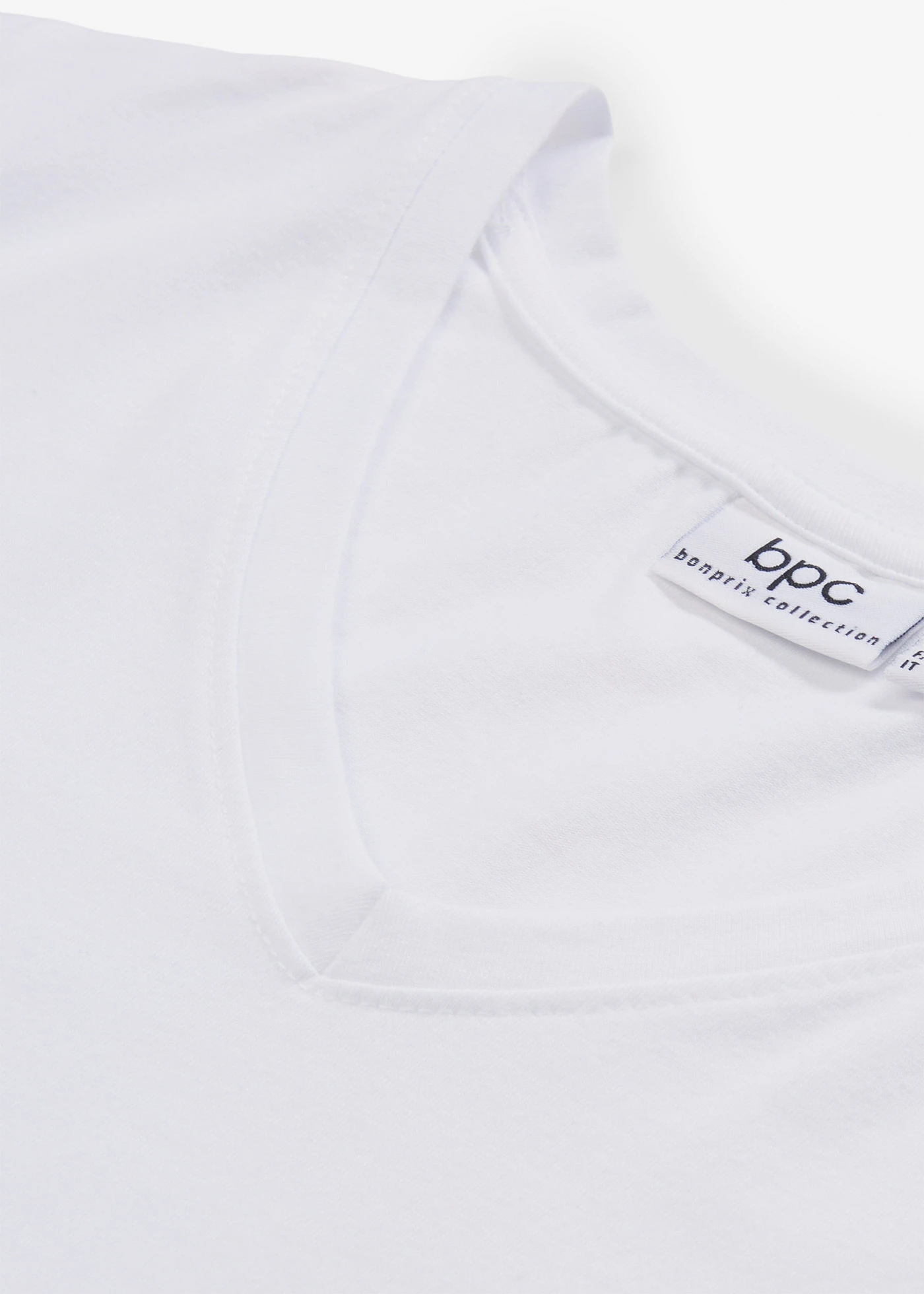 Lot de 2 T-shirts longs col V • noir/blanc • Boutique bonprix