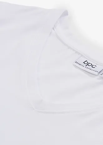 Basic longshirt met V-hals (set van 2) • zwart+wit • bonprix online shop