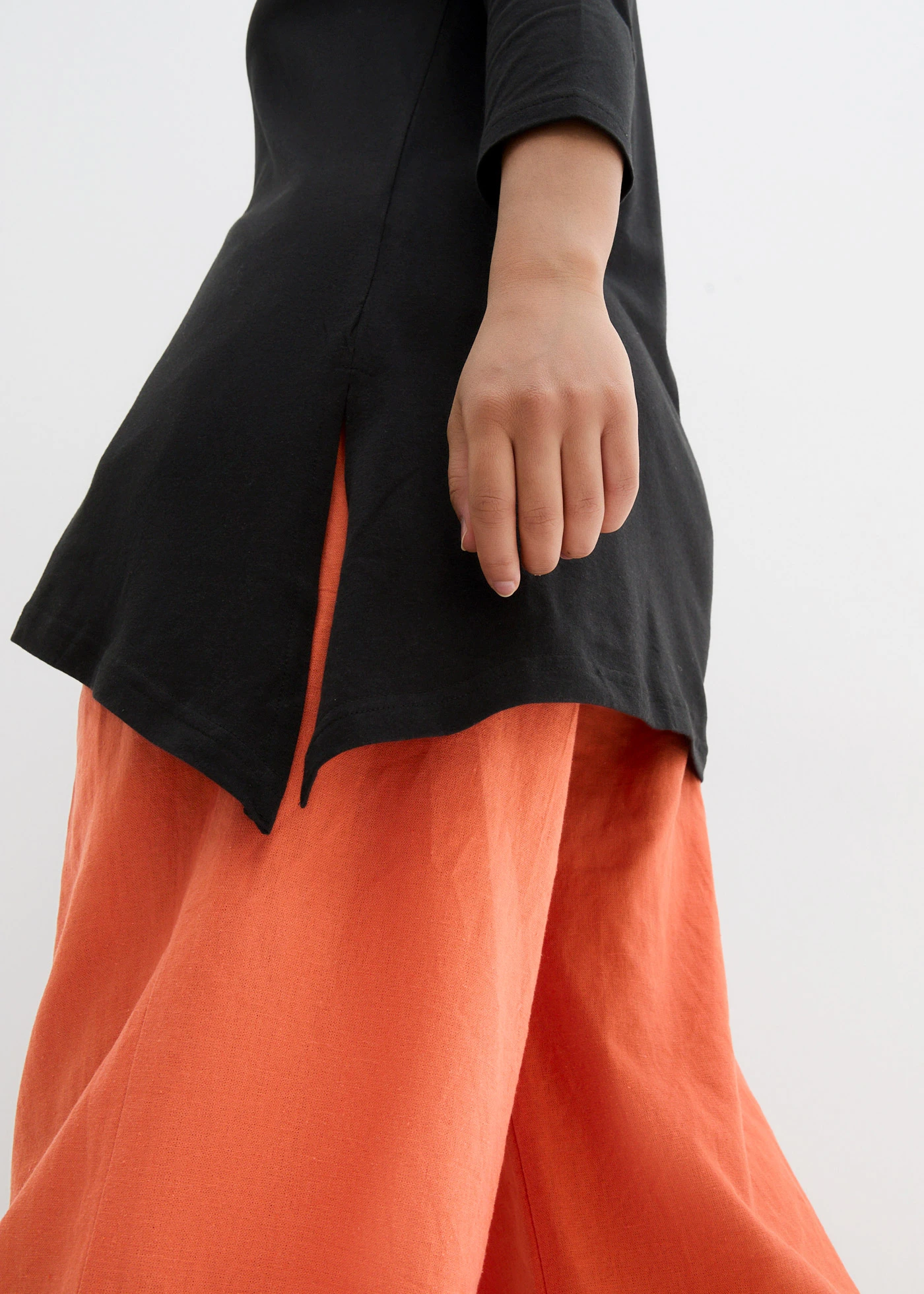 Longshirt in een katoen-viscosemix • zwart • bonprix online shop