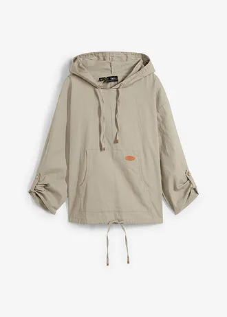 Blouse ample à capuche en lin mélangé