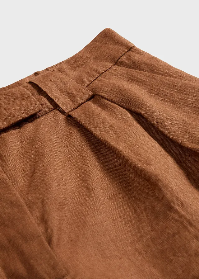 Bermuda 100 % lin • marron cognac • product-page.page-title-suffix
