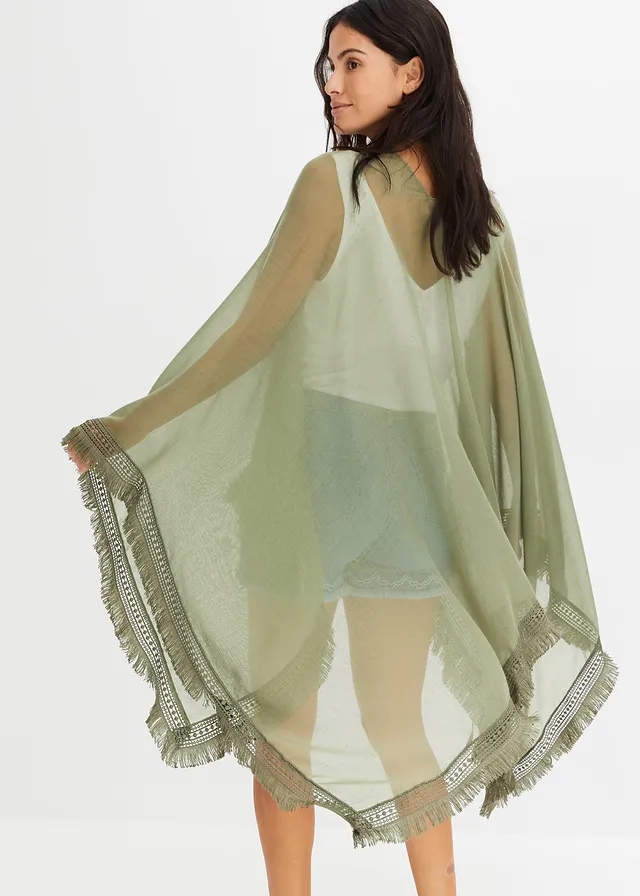 Poncho, Kleur: olijfgroen