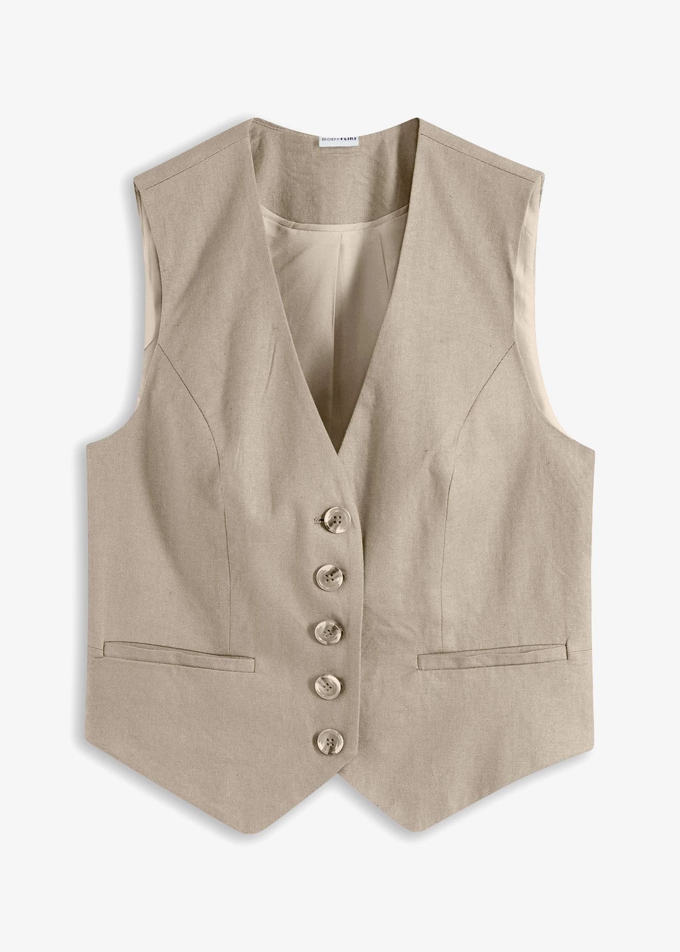 Gilet sans manches en viscose mélangée fluide • sable • Boutique bonprix