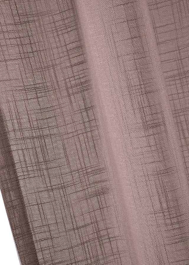 Lot de 2 rideaux texturés, Couleur: marron