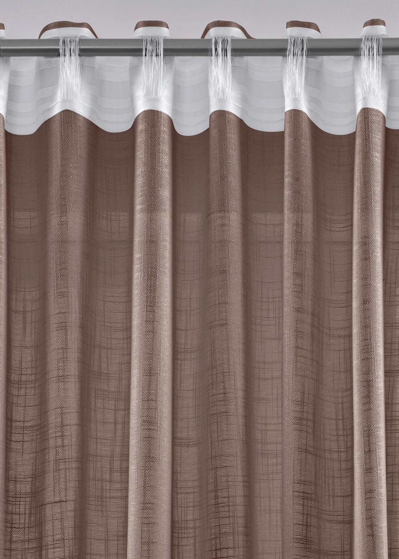 Lot de 2 rideaux texturés • marron • Boutique bonprix