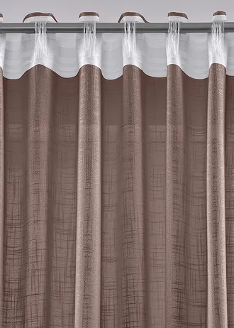Draperie din material texturat (set/2 buc.) • maro • magazin bonprix