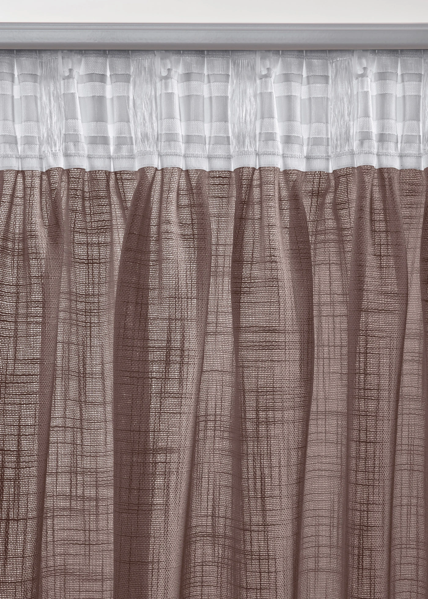 Lot de 2 rideaux texturés • marron • Boutique bonprix