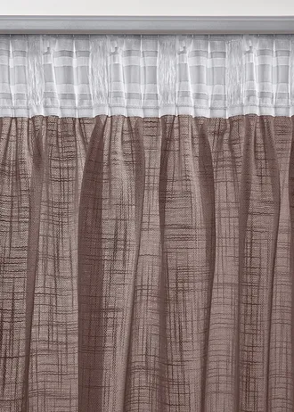 Draperie din material texturat (set/2 buc.) • maro • magazin bonprix