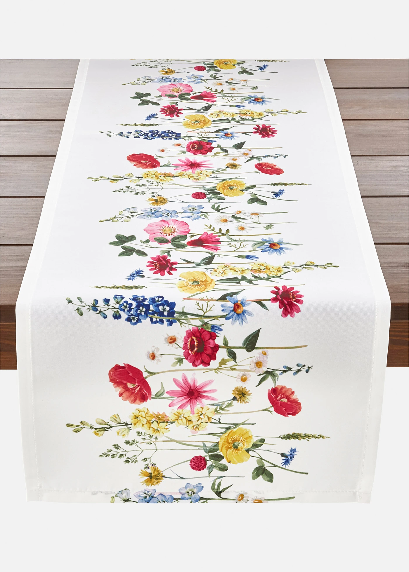 Faţă de masă îngustă, print floral • imprimeu pestriţ/alb • magazin bonprix