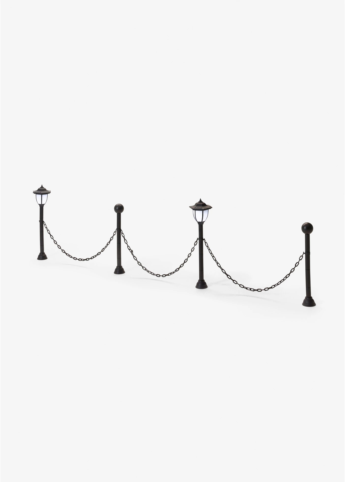 Stâlpi de împrejmuire, cu lanterne solare • negru • magazin bonprix