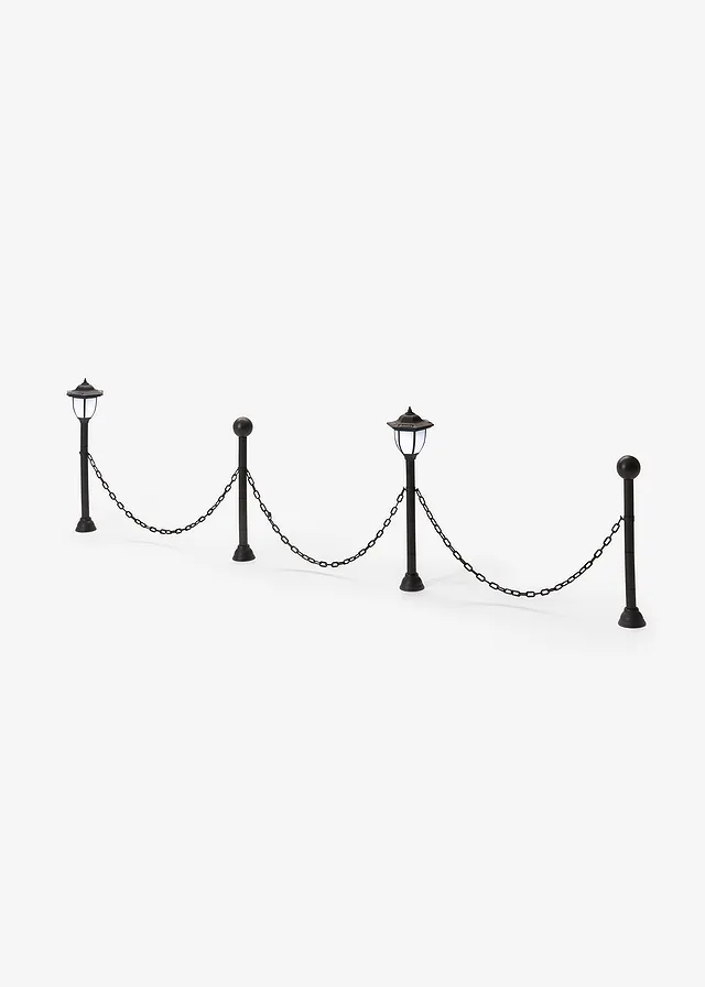 Řetězový plot se solárními osvětlením • černá • bonprix obchod