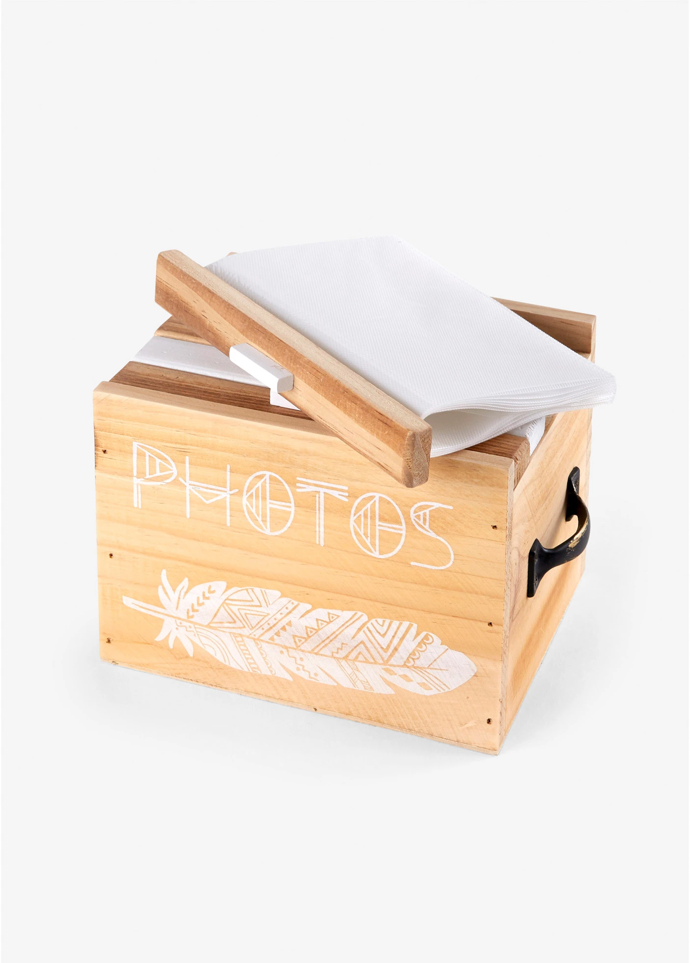 Pudełko drewniane na zdjęcia • biało-naturalny • bonprix obchod