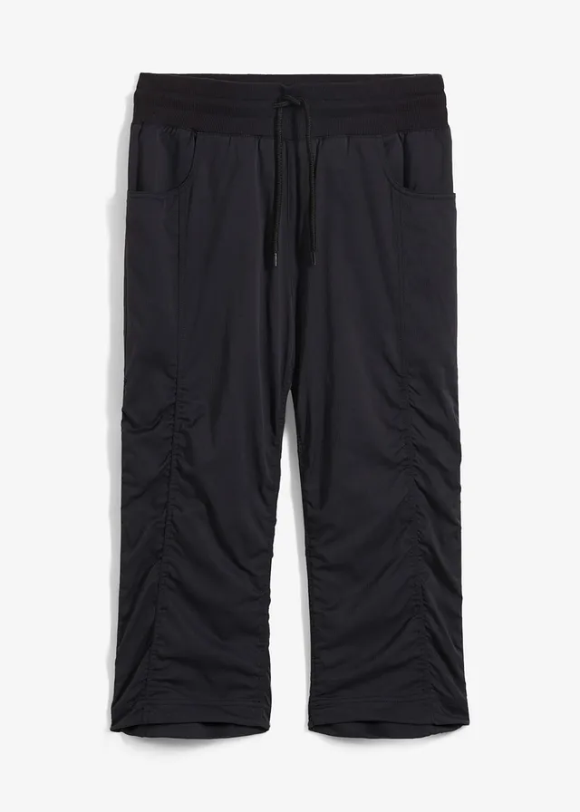 Pantalon trekking fonctionnel, coupe corsaire, Couleur: noir