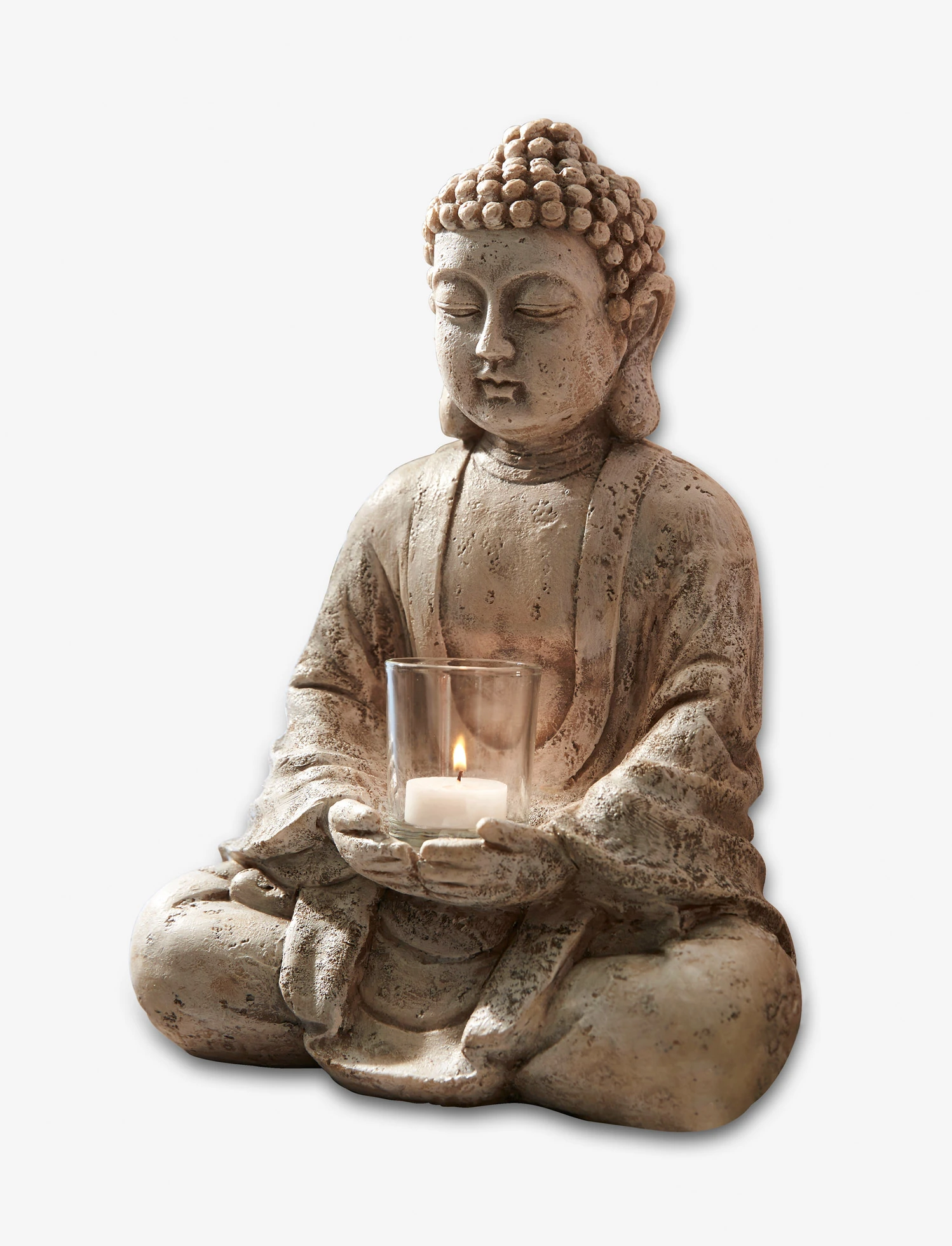Dekorace Buddha se skleničkou na svíčku • šedá • bonprix obchod