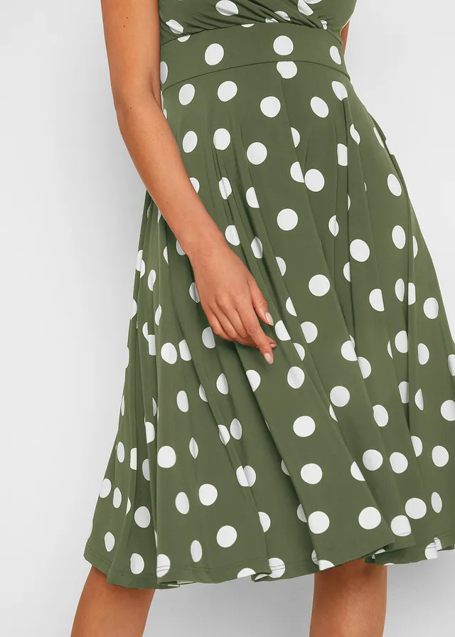 Robe en jersey à pois • kaki foncé pois blanc • product-page.page-title-suffix
